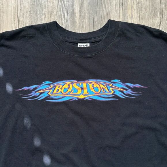 Vintage Boston Rock Band Flames Long Sleeve T Shirt Size XXL - Picture 4 of 8